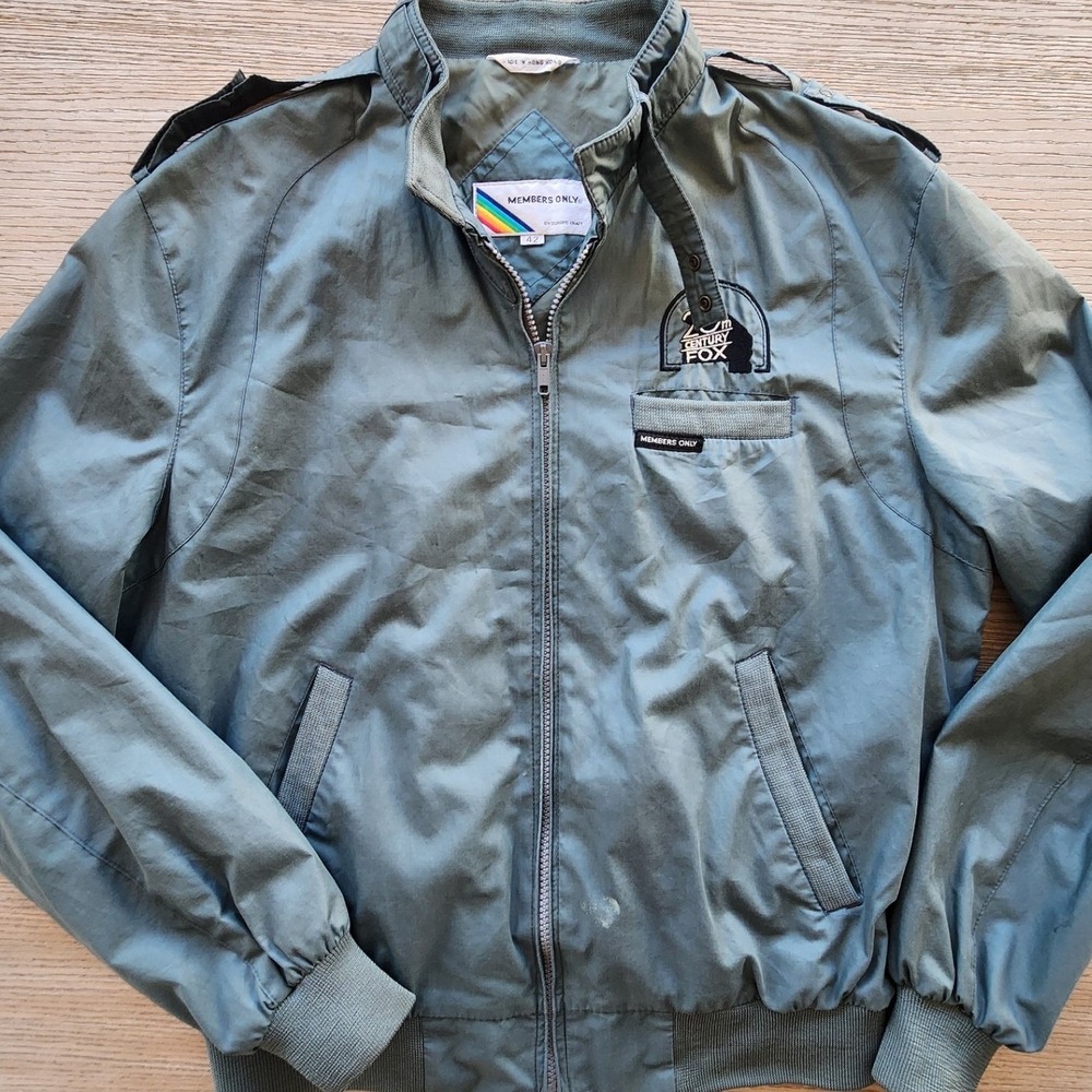 VTG 80s Members Only Racer Jacket Sage Cenimatic SWAG Europe Y2K streetwear